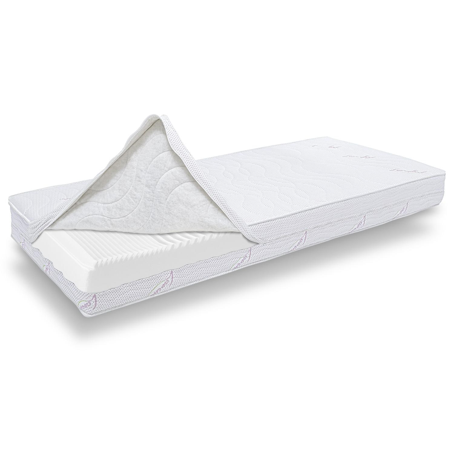 Ergonomic cold foam mattress Supportho Lavender 90 x 200 cm, height 18 cm, firmness level H2/H3 + mattress topper / mattress topper 90 x 200 cm