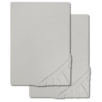 Embalagem dupla CloudComfort Basic lençol com elástico jersey cinzento prateado 140 x 190 - 160 x 200 cm (2 peças)