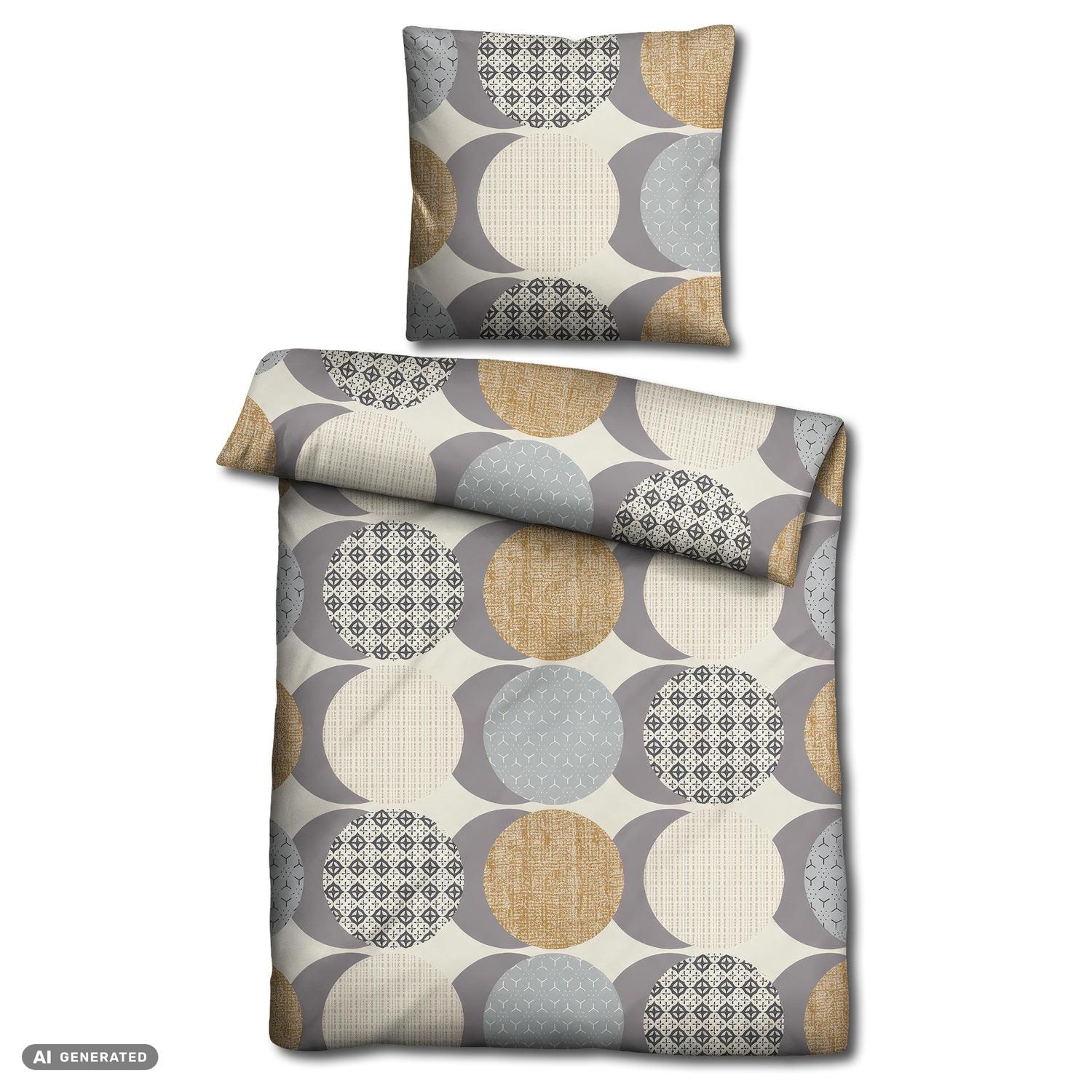 Juego de cama de microfibra CloudComfort Basic «Círculos», 135 x 200 + 80 x 80 cm