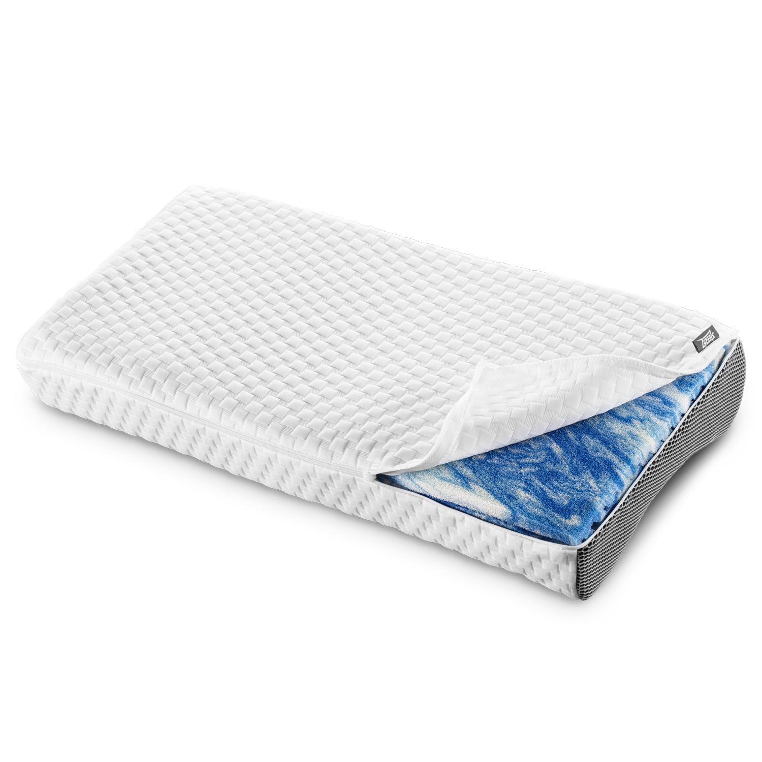 7-zone viscoelastic mattress Sleezzz Smart 140 x 190 cm, height 18 cm, firmness level H3 with air memory foam + Sleezzz® Premium gel pillow