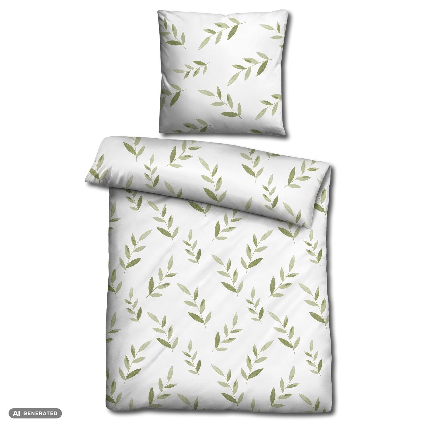 Ropa de cama CloudComfort Renforcé, verde, 135 x 200 + 80 x 80 cm