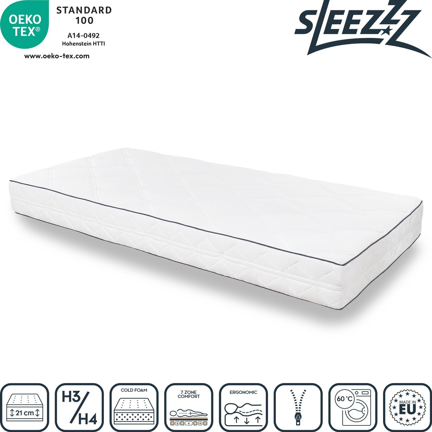 Features as icons – Sleezzz® Superior mattress 100x200 cm H3/H4