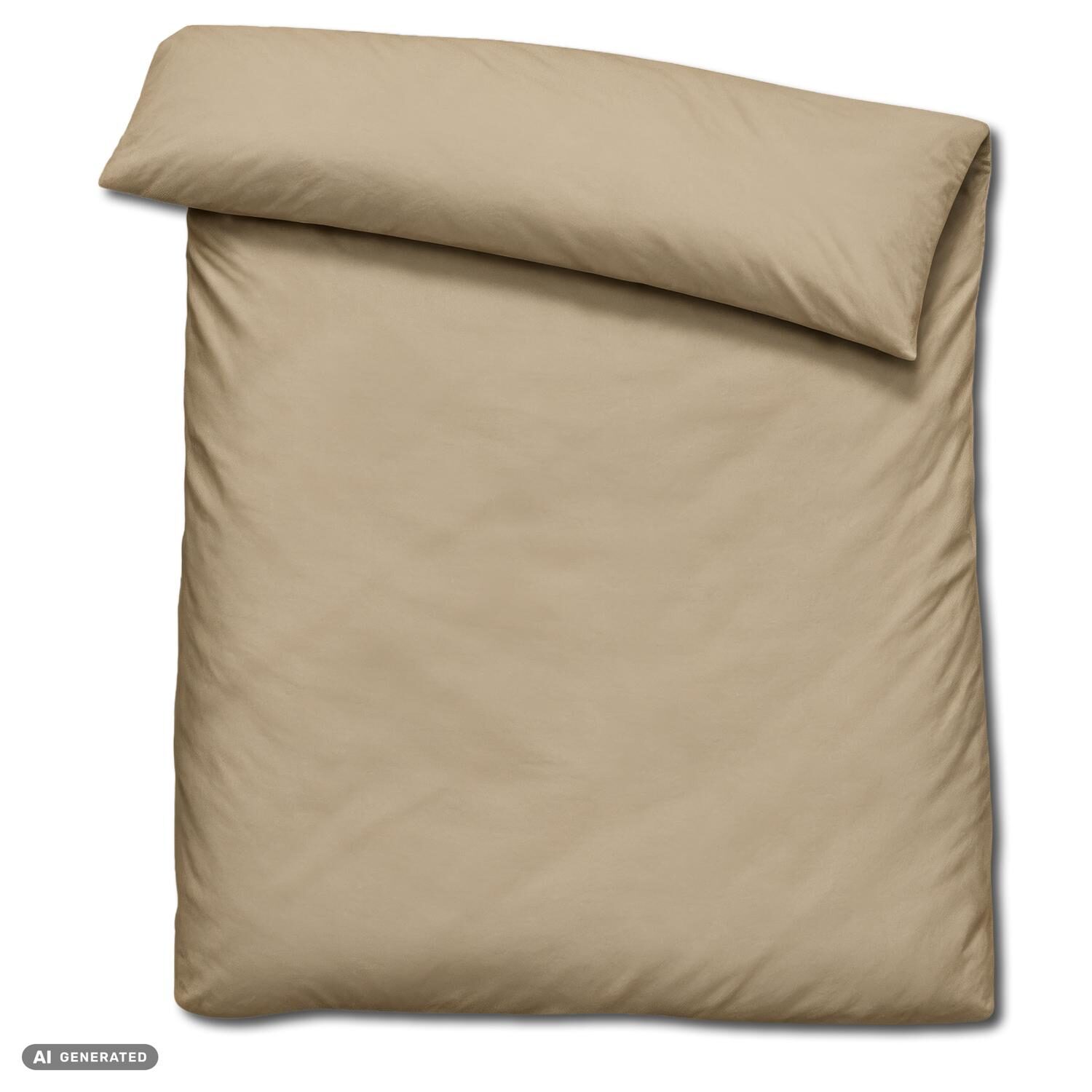 Juego de cama Cloud Comfort de satén Mako, color topo, 135 x 200 cm + 80 x 80 cm