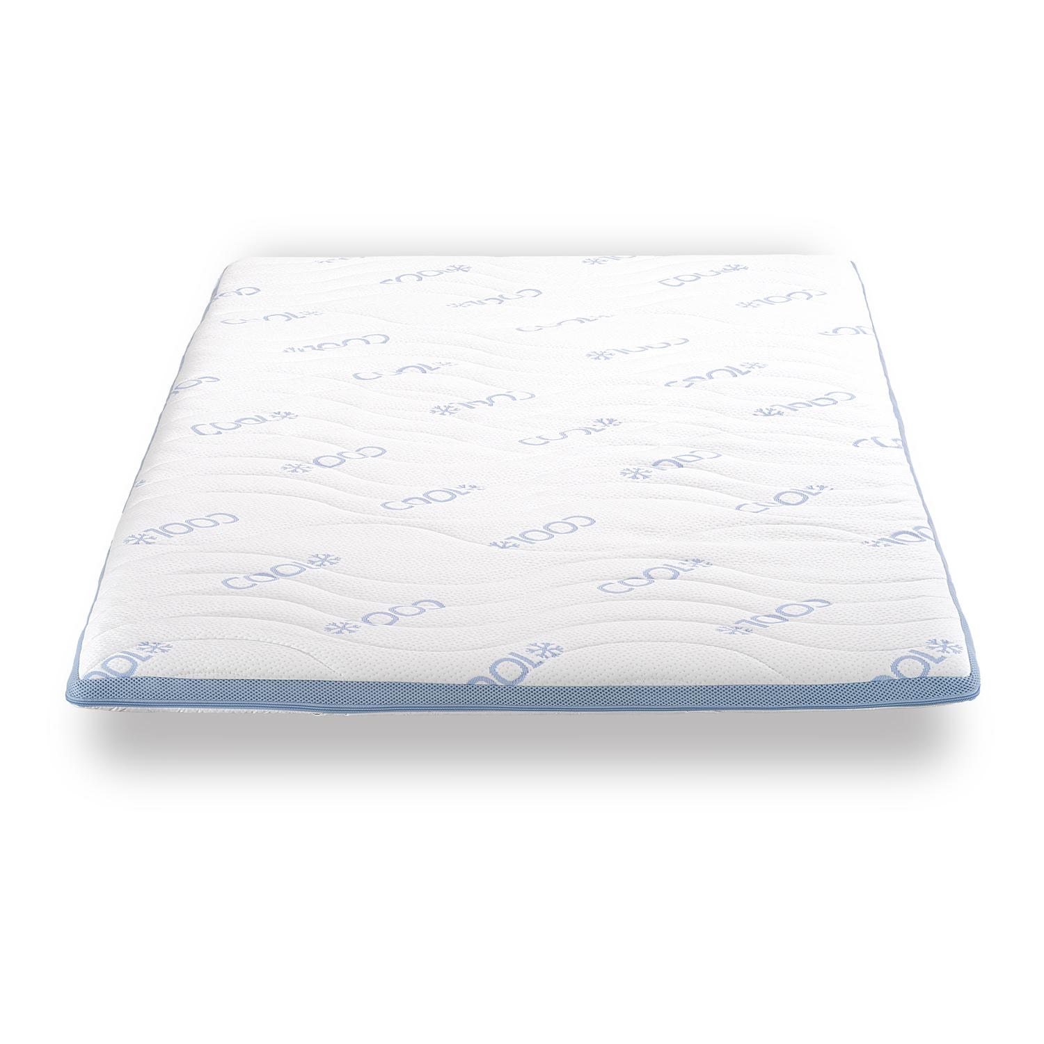 Cold foam topper CloudComfort Cool 140 x 200 cm H2/H3, height 7 cm, firmness level H2/H3, 7-zone topper with summer and winter side