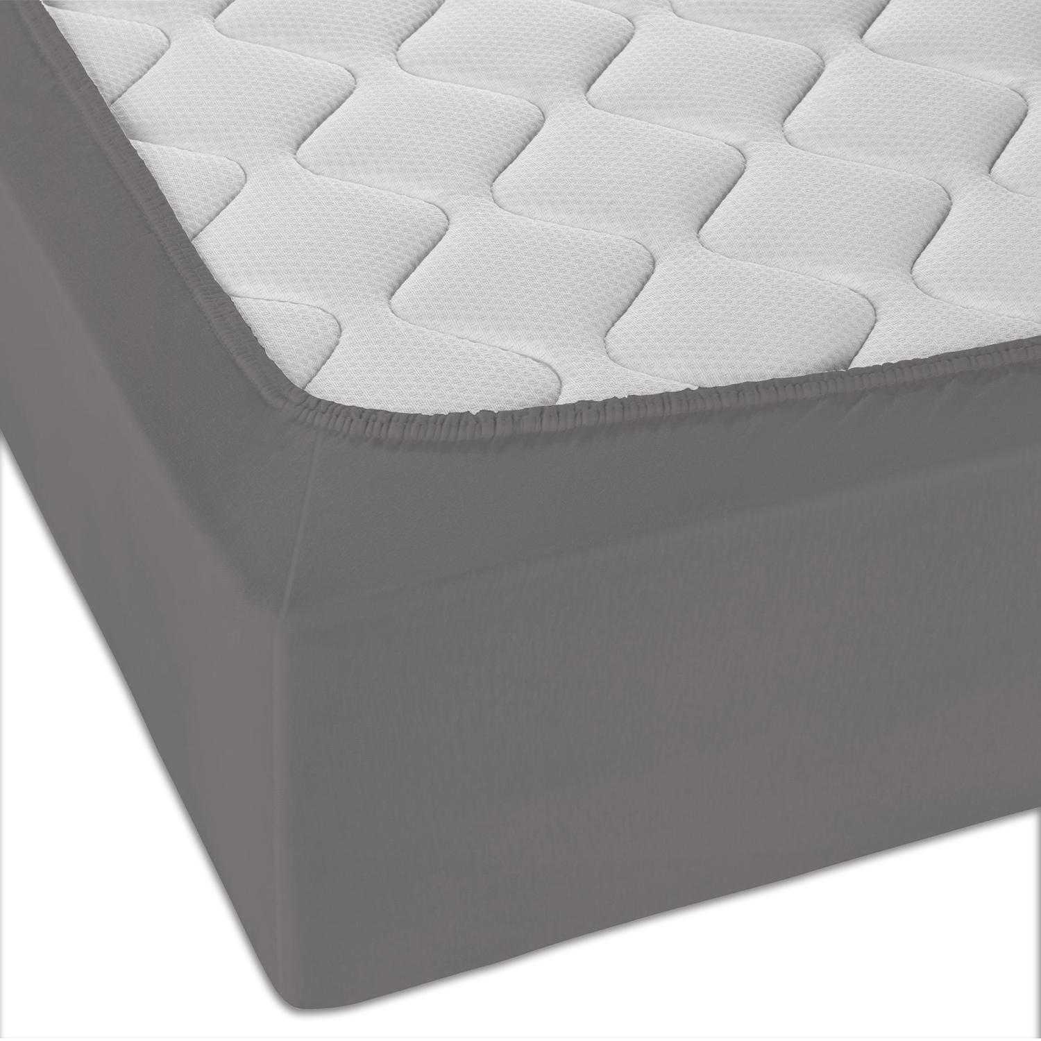 CloudComfort Basic fitted sheet jersey stretch dark gray 90 x 190 - 100 x 200 cm