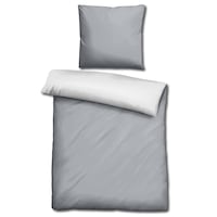 Sleezzz® Renforcé reversible bed linen light gray/white 135 x 200 + 80 x 80 cm