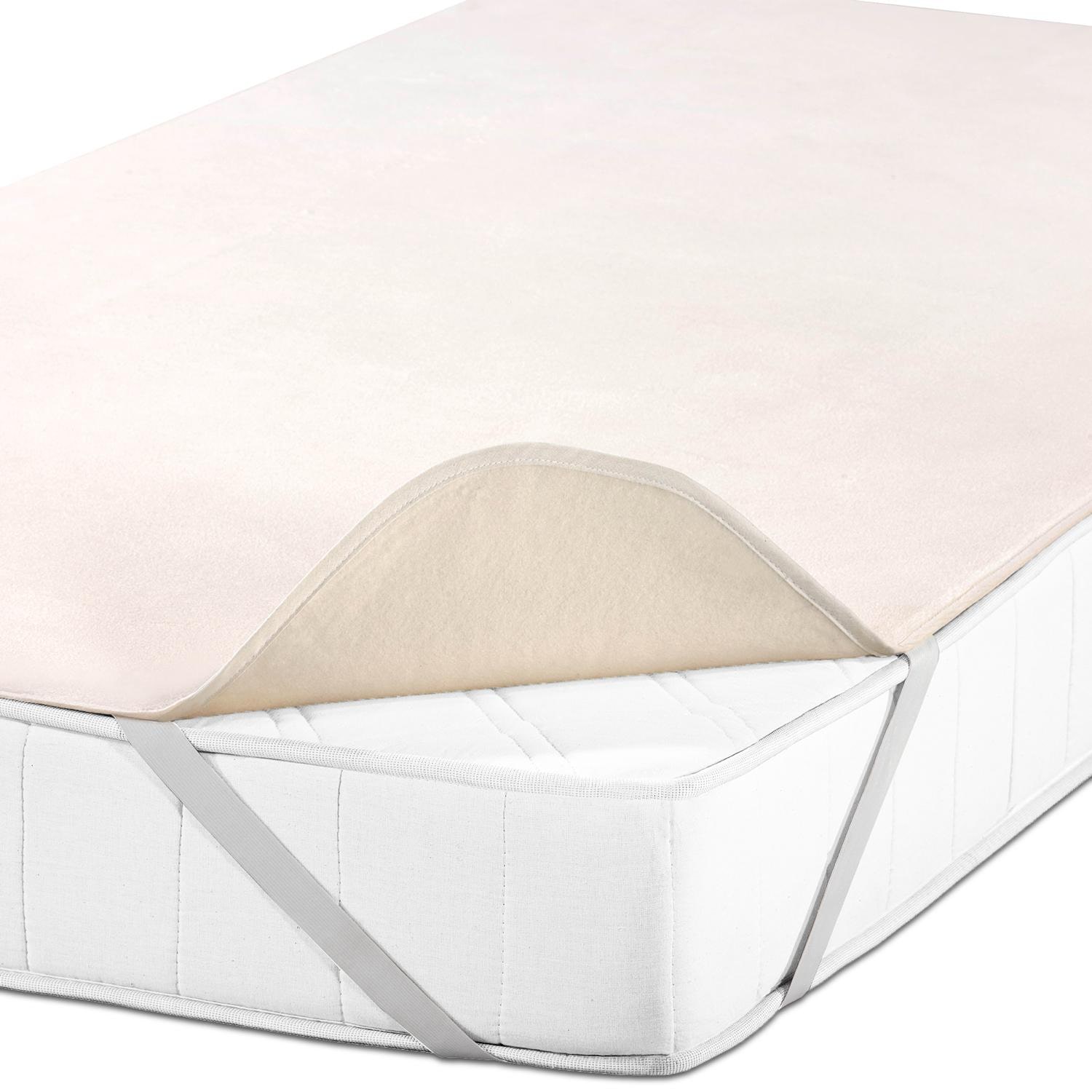 Sleezzz Basic Molton mattress protector 90 x 190 cm, mattress protector made of 100% cotton, natural colors, fixed tension