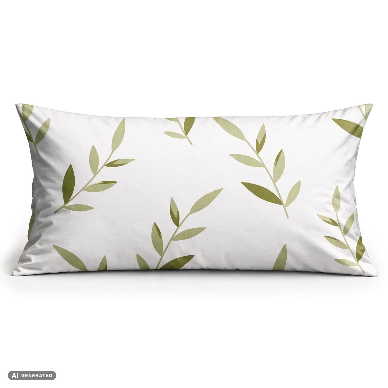 CloudComfort Basic: juego de 2 fundas de almohada de algodón blancas con motivos de hojas, 40 x 80 cm