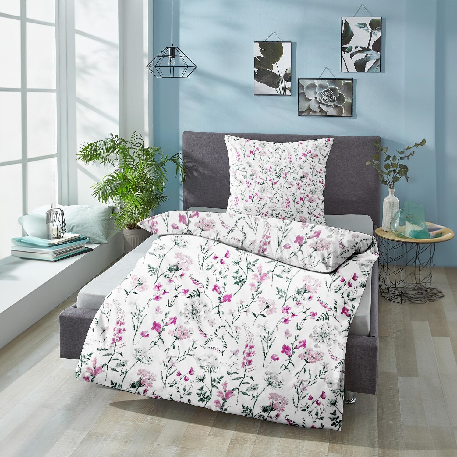 CloudComfort Basic microfiber bed linen summer flowers 135 x 200 + 80 x 80 cm