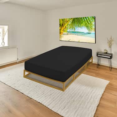 Простирадло приталене з джерсі чорне 90 x 190 - 100 x 200 см з 100% органічної бавовни