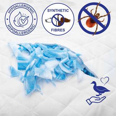 Supportho premium kallskumstopp 100 x 200 cm H3, höjd 9 cm, hårdhetsgrad H3 med antibakteriellt överdrag + CloudComfort Basic gel-flingkudde 40 x 80 cm