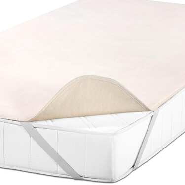 Protetor de colchão Sleezzz Basic Molton 140 x 190 cm, protetor de colchão em 100% algodão, cores naturais, tensão fixa