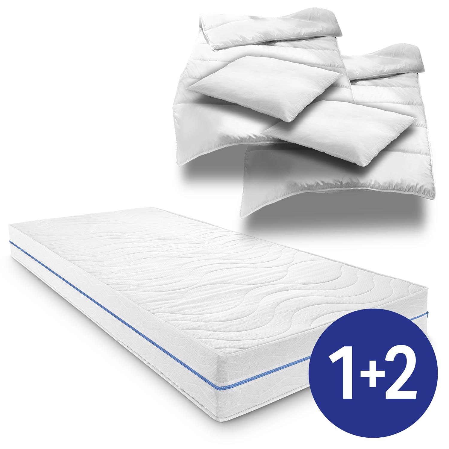 Supportho Premium 160 x 200 cm H2/H3 + 2 x juego de cama de microfibra 135 x 200 cm + 80 x 80 cm