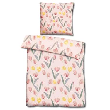 Paquete doble de ropa de cama de microfibra CloudComfort Basic tulipanes 135 x 200 + 80 x 80 cm