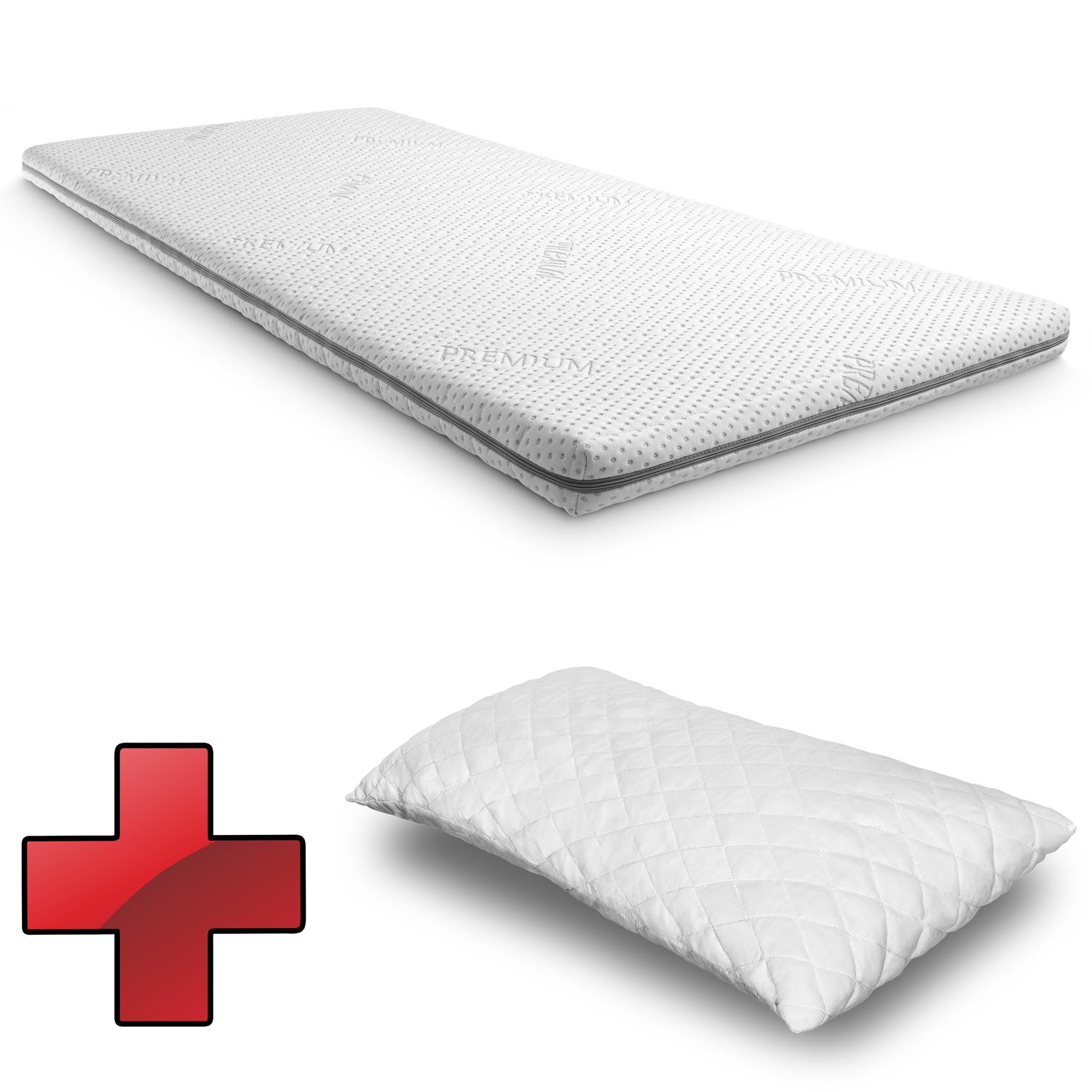 Топпер Supportho Premium 100 x 200 см H3 + подушка з гелевих пластівців CloudComfort Basic 40 x 80 см Топпер Supportho Premium 100 x 200 см H3 + подушка з гелевих пластівців CloudComfort Basic 40 x 80 см