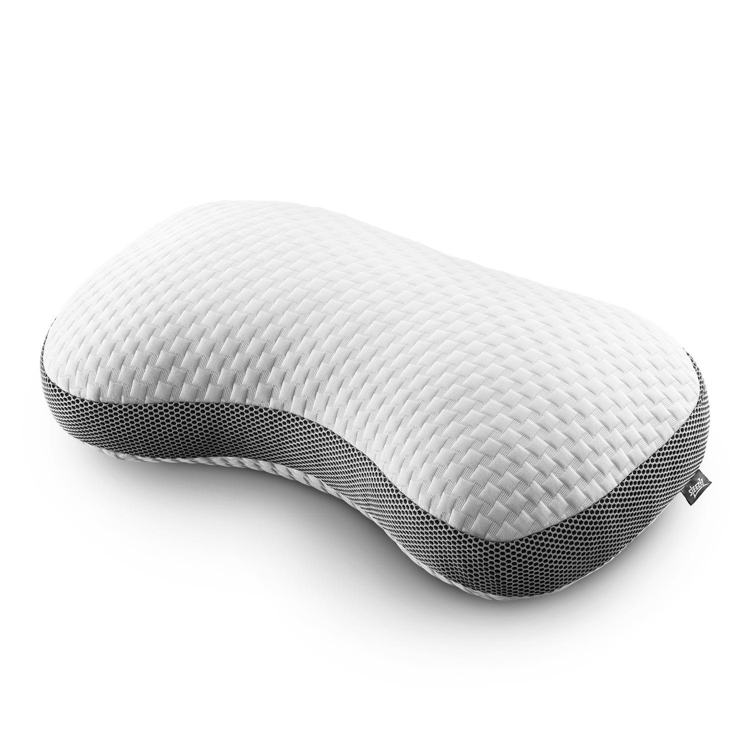 2 x Sleezzz Premium Viscoelastic Contour Pillows (Butterfly Shape), 36 x 60 cm, with a skin-friendly double-layer cover