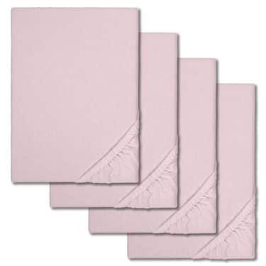 Sábana bajera invierno rosa esponjoso 90 x 190 - 100 x 200 cm en pack de 4