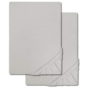 Castell σεντόνι μικροϊνών interlock jersey ασημί γκρι 90 x 190 - 100 x 200 cm σε διπλό πακέτο