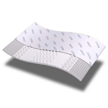 Kallskumstoppmadrass CloudComfort Cool 160 x 200 cm H2/H3, höjd 7 cm, fasthetsnivå H2/H3, 7-zons toppmadrass med sommar- och vintersida + Sleezzz® Cool kudde med kyleffekt
