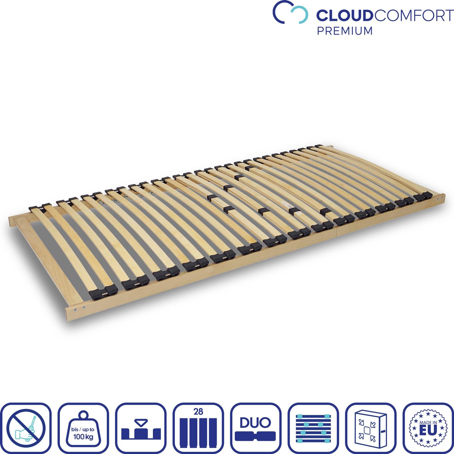 CloudComfort folding slatted frame 90 x 200