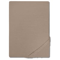 Sábana bajera elástica CloudComfort Basic de jersey elástico, color topo, 90 x 190 - 100 x 200 cm