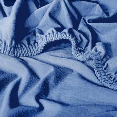 Juego de 4 sábanas bajeras CloudComfort Basic jersey stretch azul 120 x 200 cm (4 piezas)