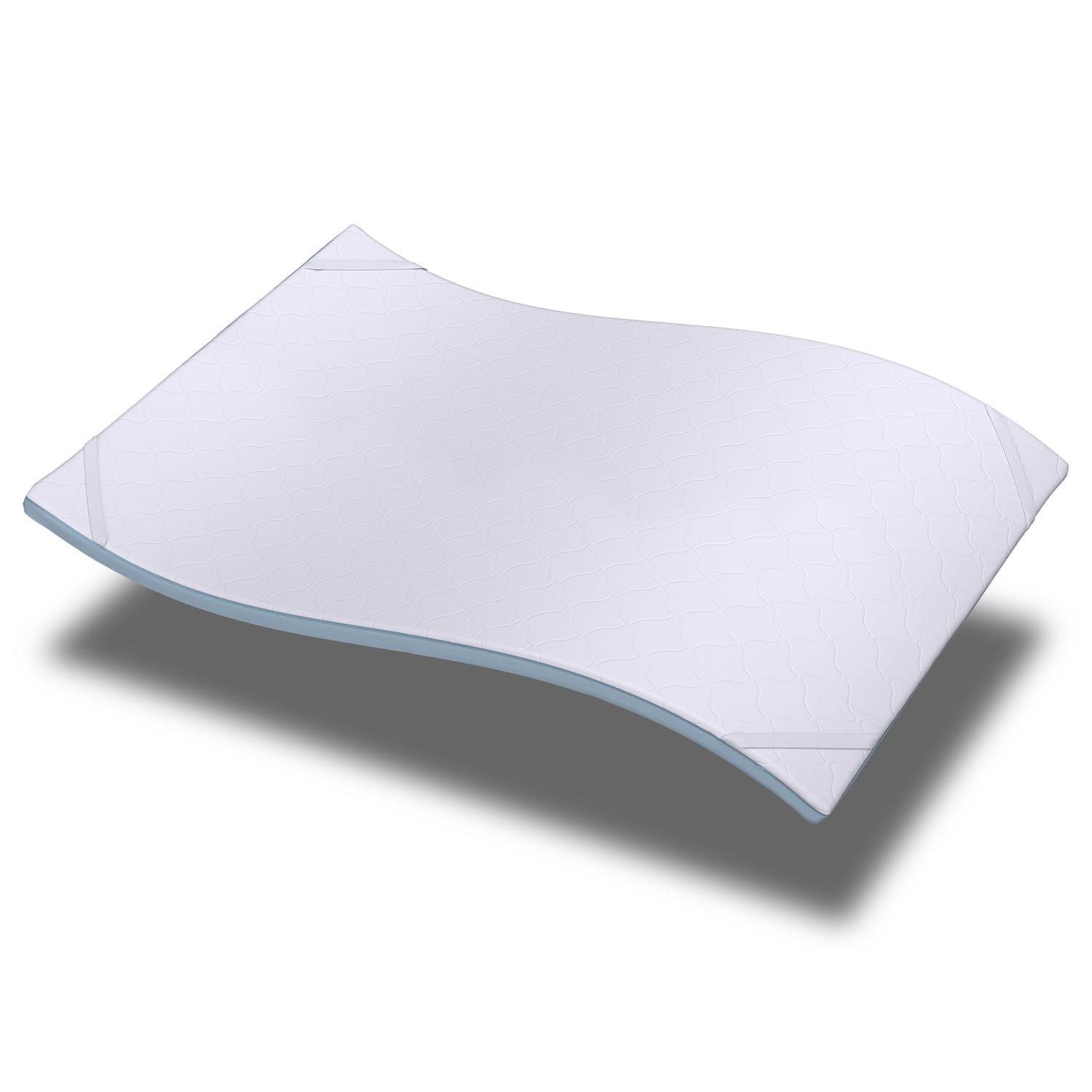 Vista – CloudComfort Cool Topper 160 x 200 cm H2/H3 + Almohada de apoyo cervical Sleezzz® Cool de espuma de gel con contorno