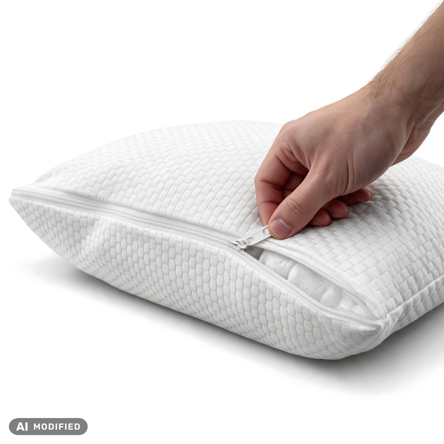 La funda en detalle – Pack doble almohada viscoelástica de apoyo cervical Dream 40 x 80 cm