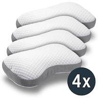 4 almohadas viscoelásticas Sleezzz Premium con contorno de mariposa, de 36 x 60 cm, con funda de doble tejido agradable al tacto