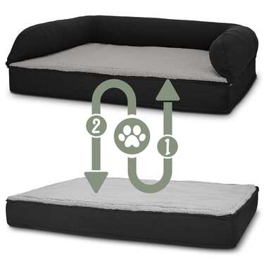 Cama ortopédica para perros 100 x 70 x 27 cm con respaldo talla M