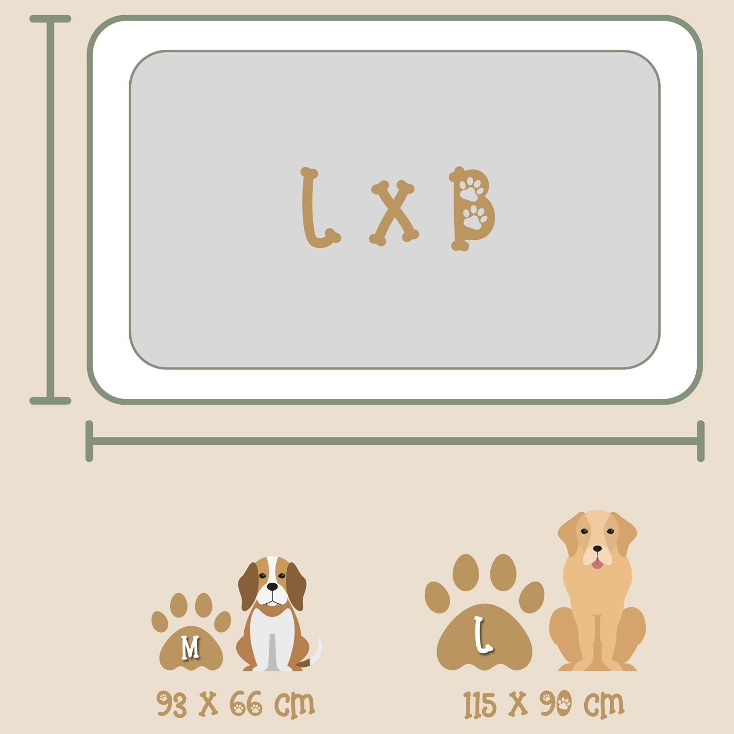 Cama ergonómica para perros Petzzz Daisy L 115 x 90 x 25 cm con cojín interior ortopédico