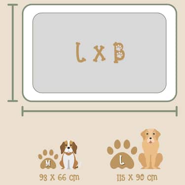 Petzzz ergonomikus kutyaágy Daisy L 115 x 90 x 25 cm, ortopéd belső párnával