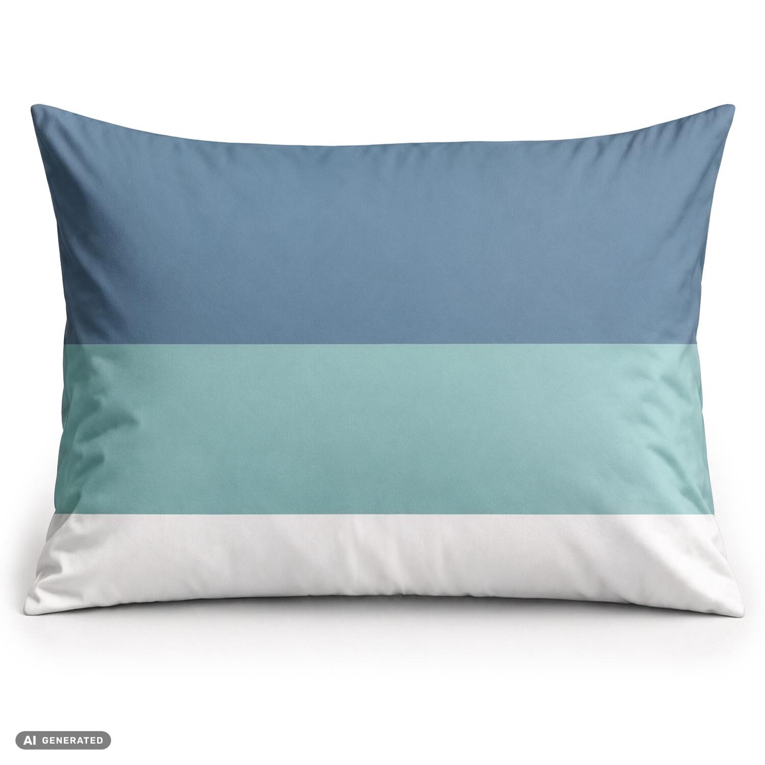 Funda de almohada de algodón CloudComfort Basic, a rayas azules y blancas, juego de 2 unidades, 70 x 90 cm