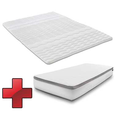7 bölgeli ergonomik pocket yaylı yatak Sleezzz Diamond T1000 90 x 200 cm, yükseklik 23 cm, sertlik seviyesi H2/H3, 1000 yay/2m² + yatak pedi / mattress topper 90 x 200 cm