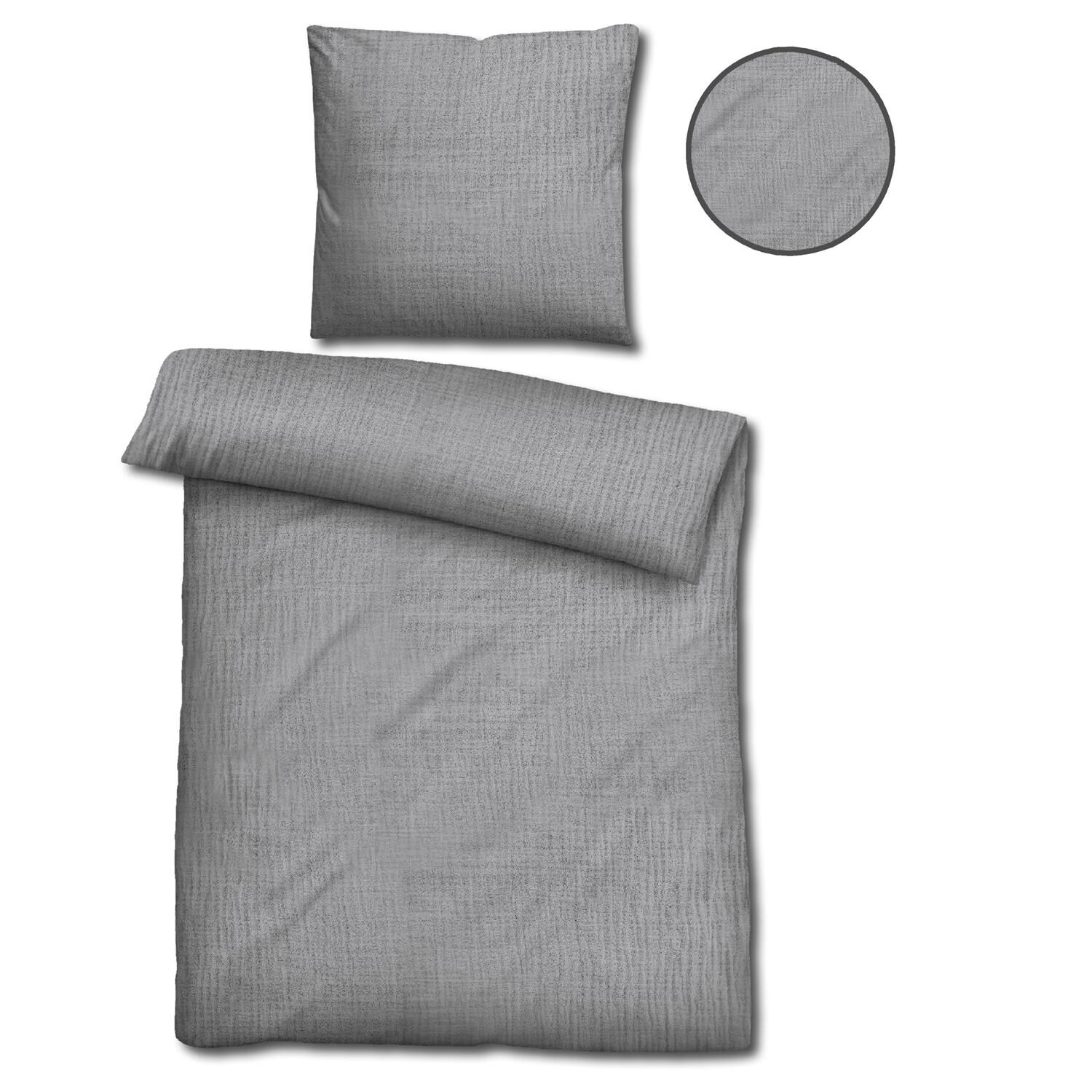 Paquete doble de ropa de cama de muselina Sleezzz® gris 135 x 200 cm + 80 x 80 cm