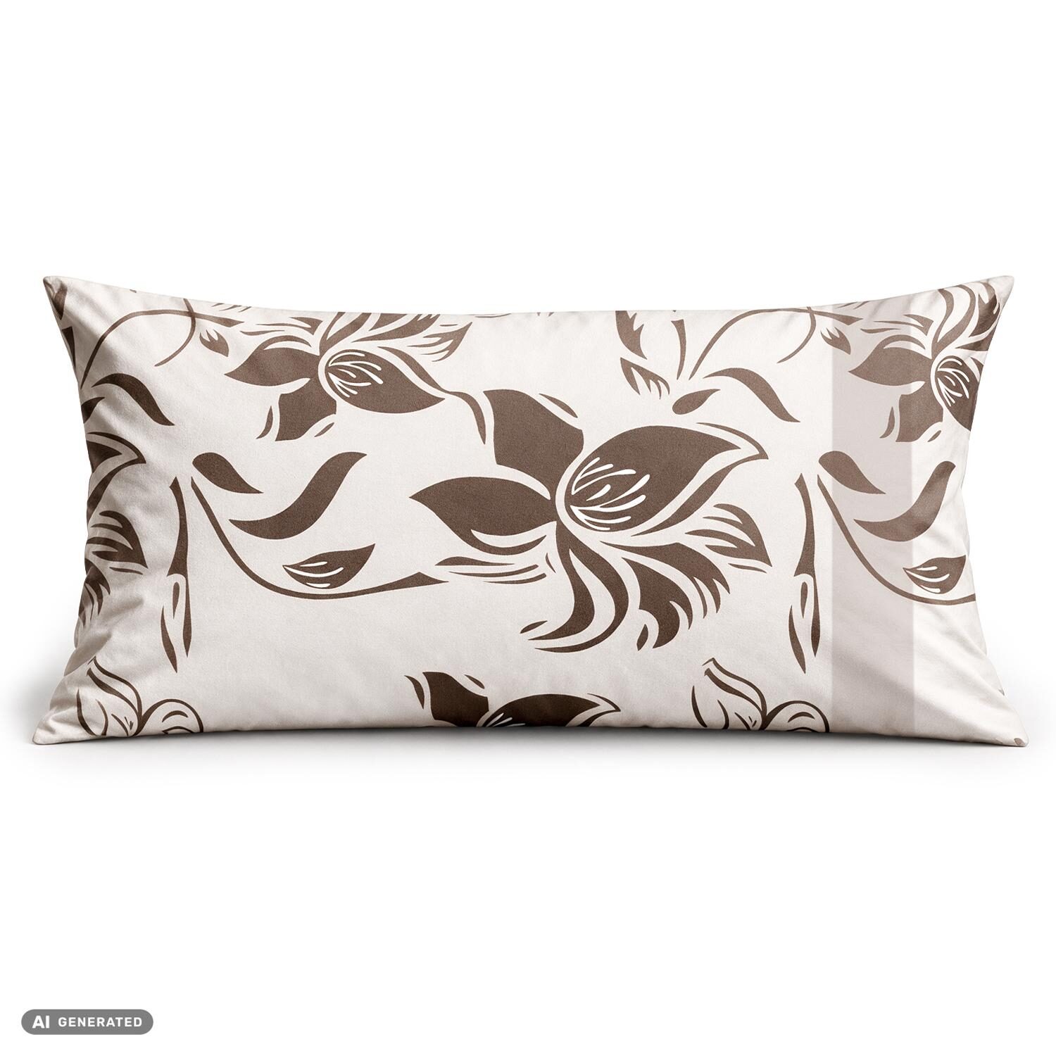 Funda de almohada de algodón CloudComfort Basic, color topo/blanco, juego de 2 unidades, 40 x 80 cm