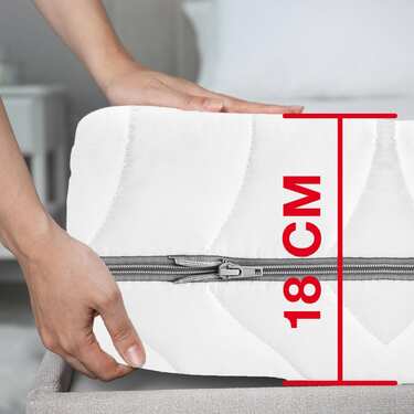 Online iade Sleezzz Smart 140 x 190 cm, yükseklik 18 cm, sertlik seviyesi H2/H3