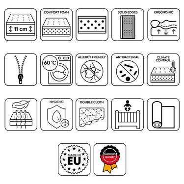 CloudComfort Premium 60 x 120 cm children's mattress with step edge