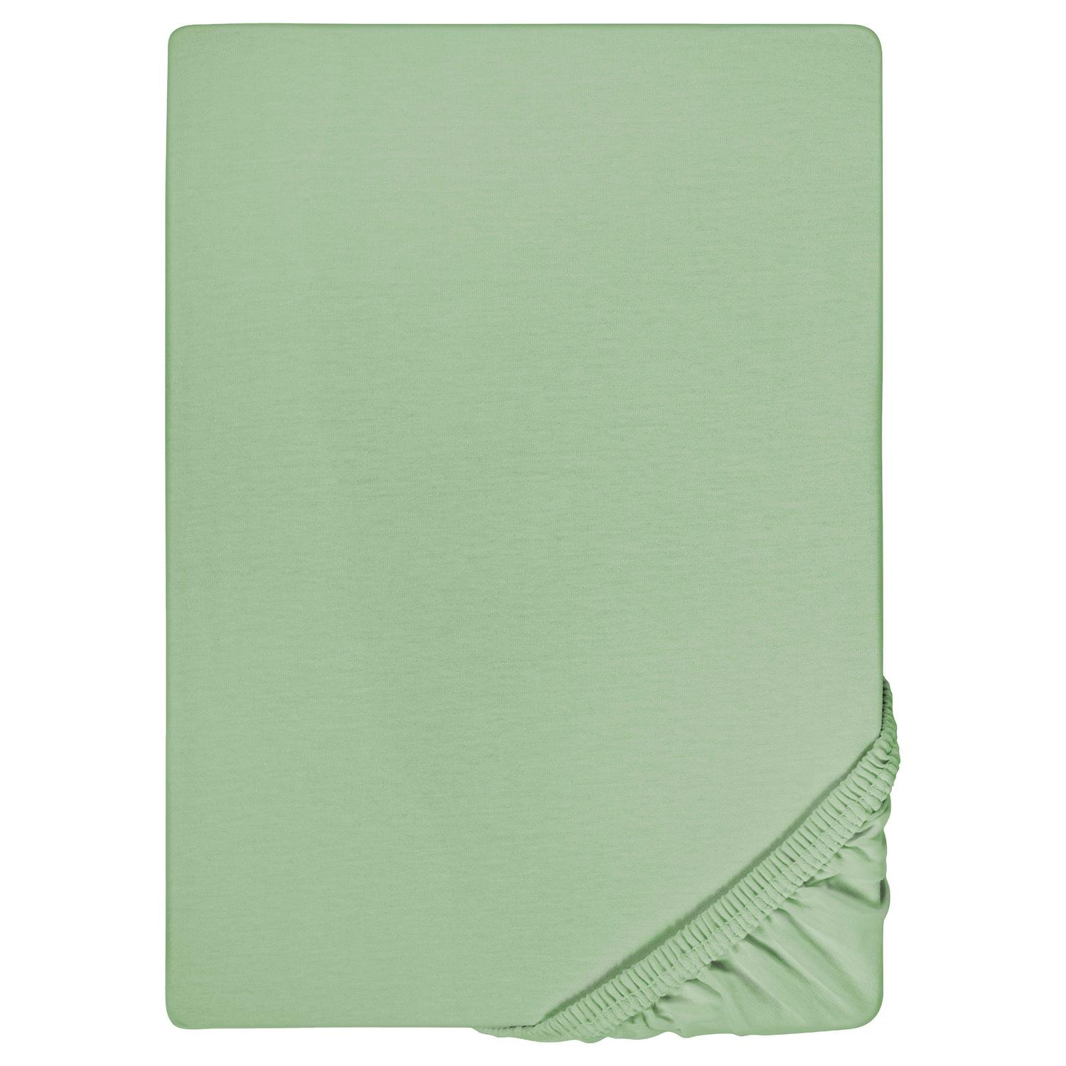 Fitted sheet microfibre interlock jersey green 90 x 190 - 100 x 200 cm 180 x 200 - 200 x 200 cm