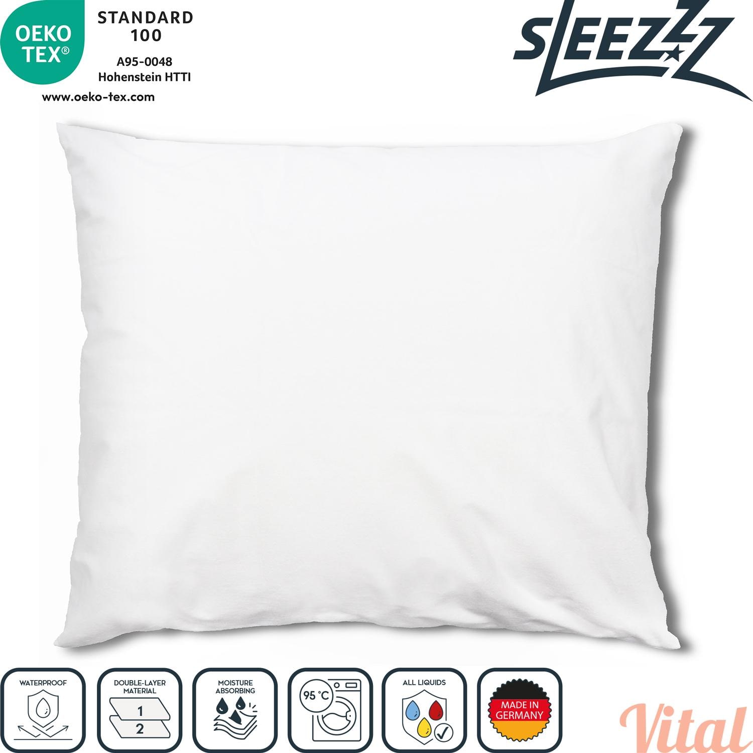 2 x Sleezzz Vital vandtæt molleton-pudebetræk 80 x 80 cm