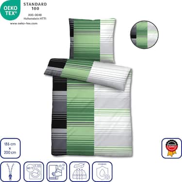 Ropa de cama de microfibra seersucker 155 x 220 + 80 x 80 cm en paquete de 4 unidades