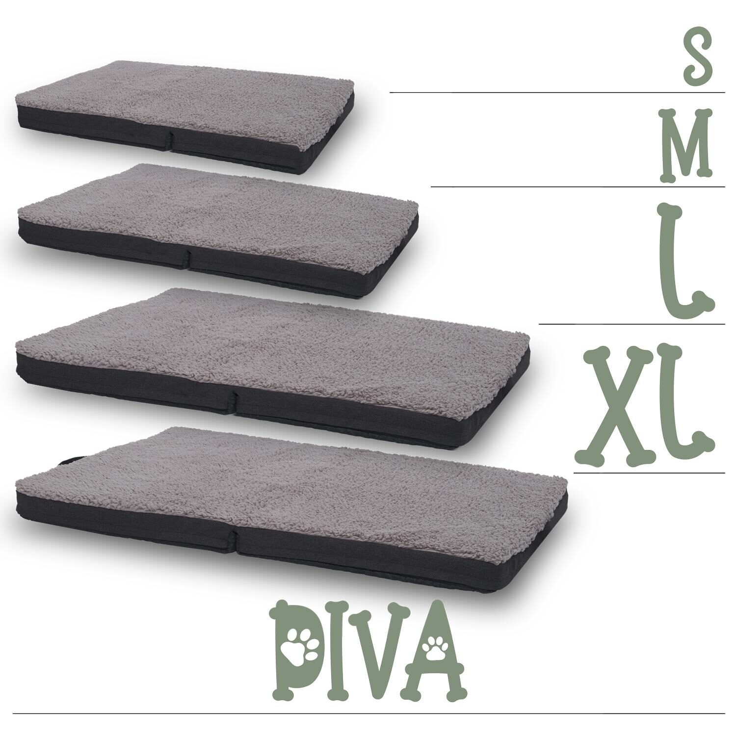 Petzzz alfombrilla ergonómica para mascotas Diva XL 120 x 80x 5 cm, plegable, antideslizante