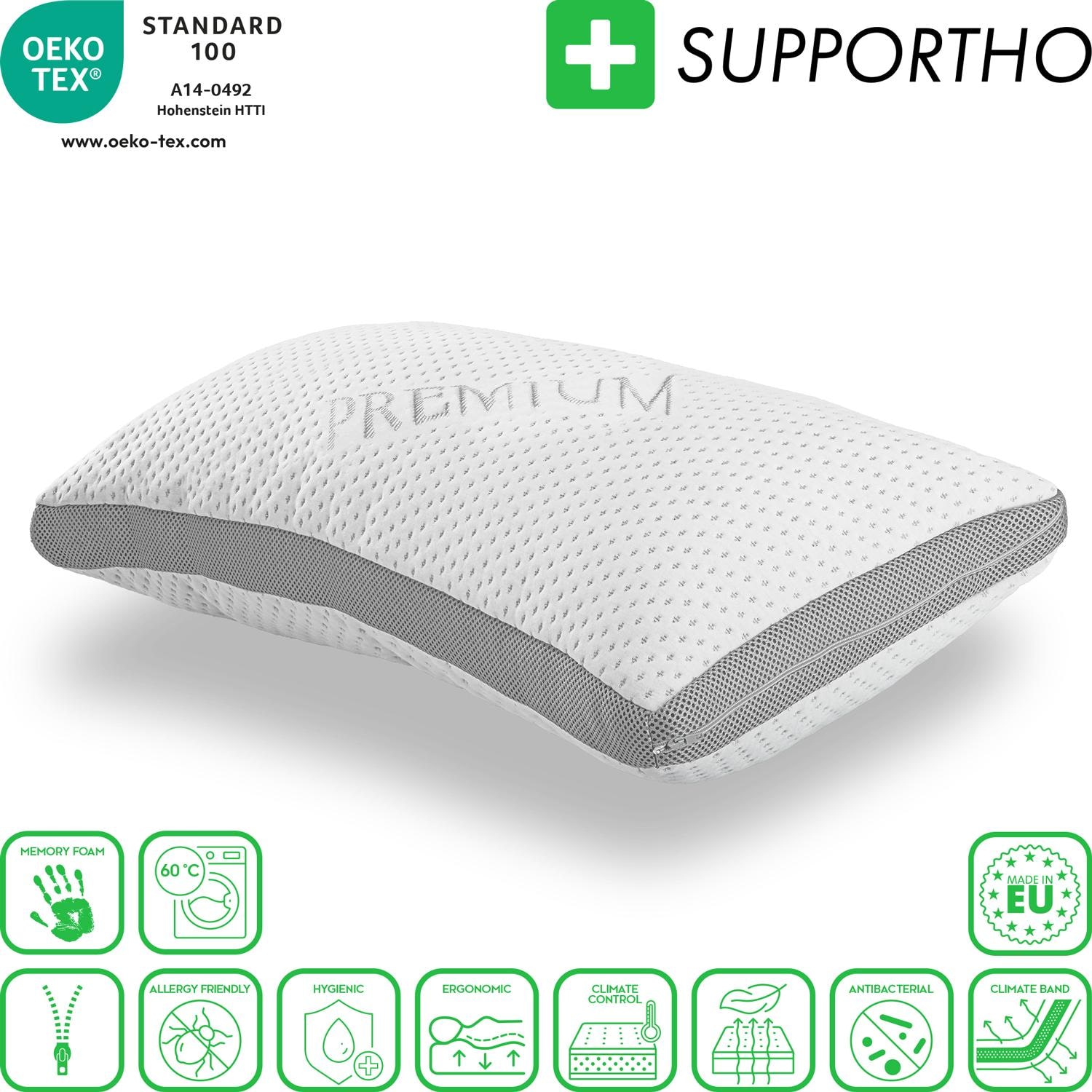 Features as icons – Supportho gel effect pillow 40 x 80 cm