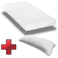 Colchón de espuma fría CloudComfort Premium 140 x 200 cm, altura 15 cm, nivel de firmeza H2/H3 + almohada viscoelástica CloudComfort 40 x 80 cm