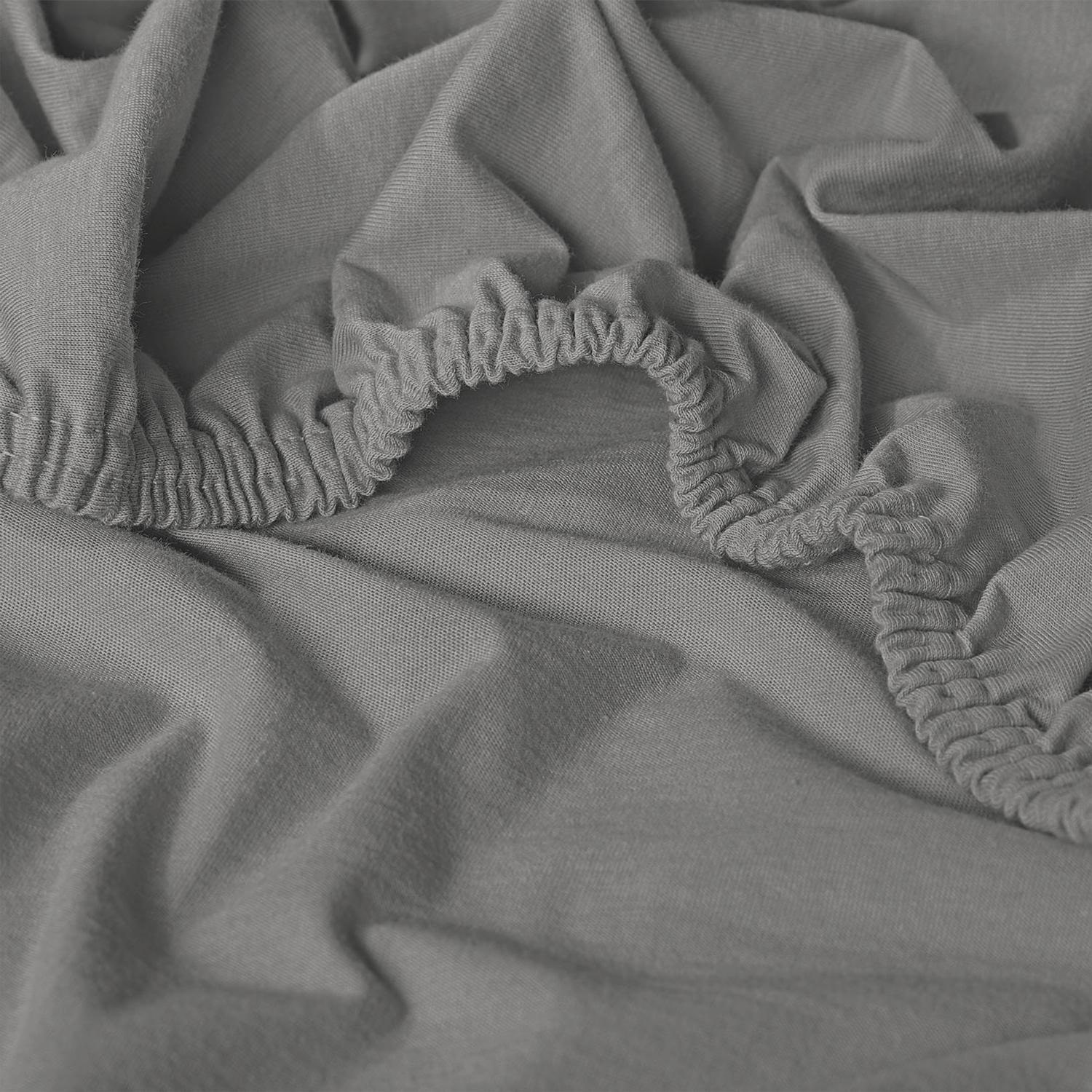CloudComfort Basic fitted sheet jersey stretch silver gray 90 x 190 - 100 x 200 cm
