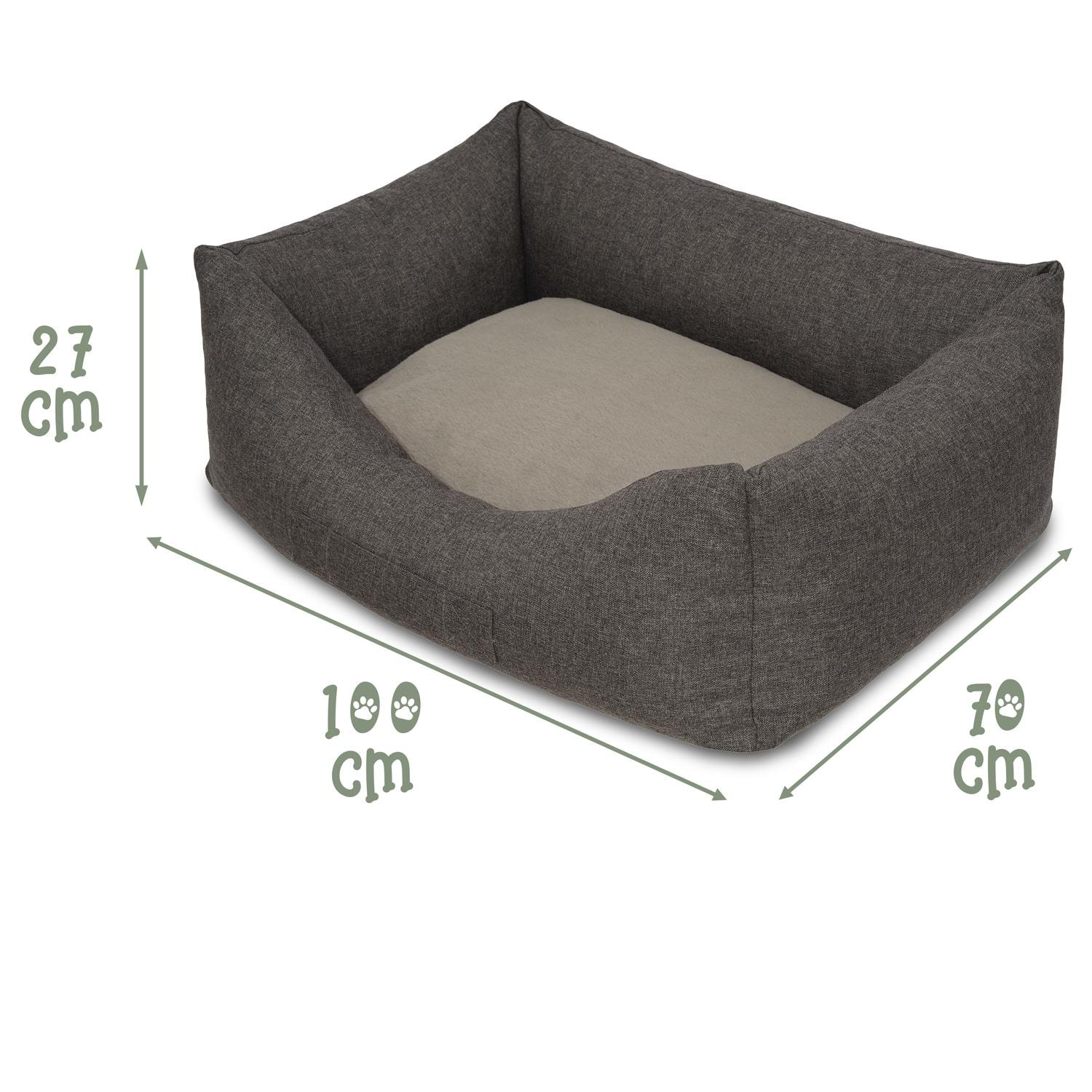 Cama para perro Petzzz Lucky L 100 x 70 x 27 cm con cojín interior ortopédico