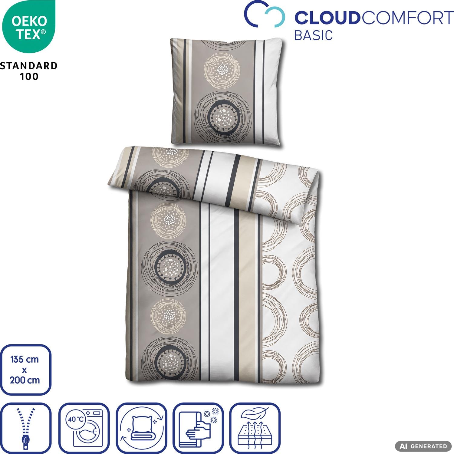 Paquete doble de ropa de cama de microfibra seersucker 135 x 200 + 80 x 80 cm