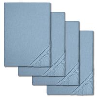 Sábana bajera polar de invierno azul 90 x 190 - 100 x 200 cm en paquete de 4