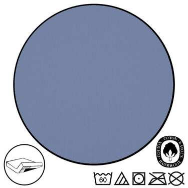 Set of 4 CloudComfort Basic fitted sheets jersey stretch blue 120 x 200 cm (4 pieces)