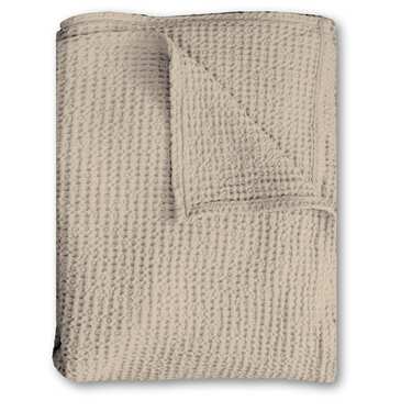 Manta piqué gofre de algodón beige 150 x 200 cm